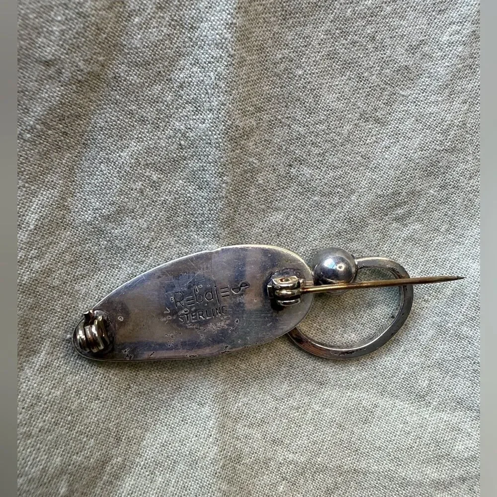MCM 1950s Francisco Rebajes Modernist Abstract Sterling Silver Brooch